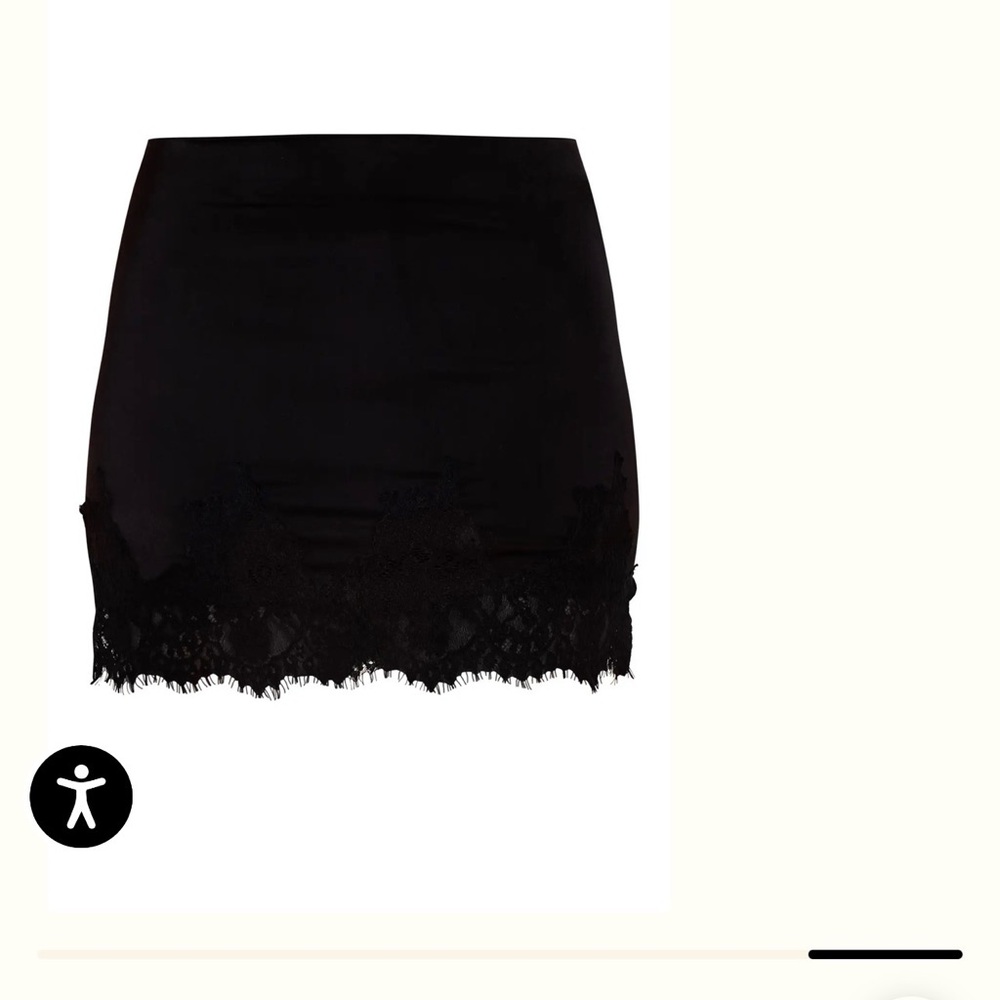 PrettyLittleThing Black Mini Skirt with Lace Hem